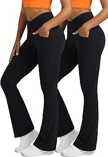 Flare Yoga Pants for Women Buttery Soft High Waist Bootcut Pants Bootleg Stretch Tummy Control Workout Leggings